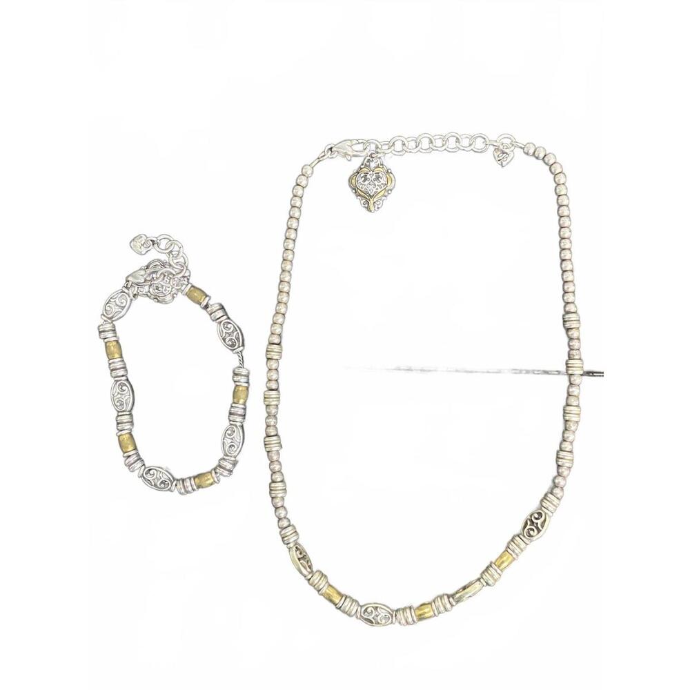 Brighton Pompeii Collar of Hearts Necklace and Matching Bracelet Set